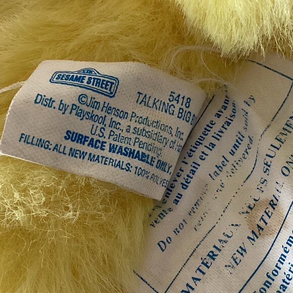Vintage Sesame Street Big Yellow Large Talking Bird #5418Collectable Soft Toy - Picture 7 of 9